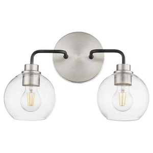 Quorum International 572-2-65 Clarion 2 Light 17"W Vanity Light - Nickel - Picture 1 of 2