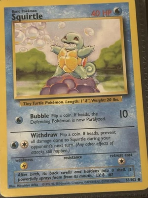 Squirtle 063/102 Base Set Regular Pokemon  - Image 1 of 4