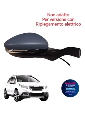 SPECCHIO SPECCHIETTO RETROVISORE LATERARE DESTRO DX ELETTRICO PEUGEOT 2008 9 PIN - Imagen 1 de 4
