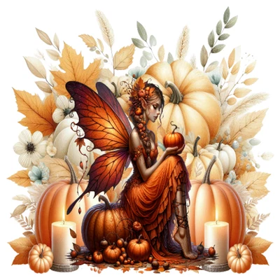 Fall Fairy Vinyl Decal Weatherproof Sticker Handmade UV Coated Outdoor Indoor - Image 1 of 4