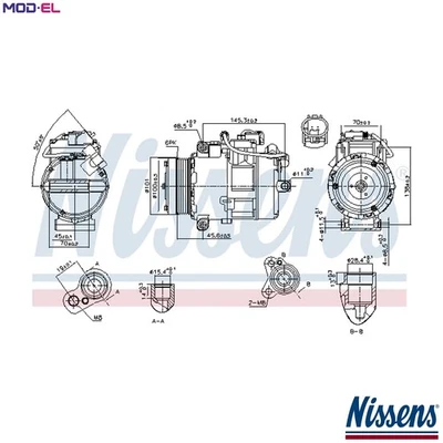 COMPRESSOR AIR CONDITIONING 890012 FOR BMW 3/E90/E91/E92/Convertible M57D30 3.0L - Image 1 of 4
