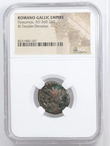 Postumus BI Double-Denarius Romano-Gallic Empire Coin 260-269 AD - NGC Genuine - Picture 1 of 4