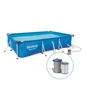 NNEDSZ Swimming Pool Steel Frame Above Ground Rectangular Pool Filter Pump - Bild 1 von 4