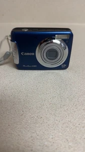 Canon PowerShot A480 10.0 MP 3.3x Opt Zoom Compact Digital Camera Blue Powers On - Picture 1 of 6