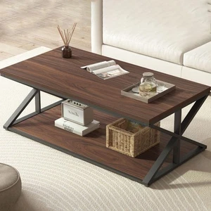 Farmhouse Coffee Tables, Rustic Living Room Table with Storage, Minimalist Re... - Picture 1 of 9