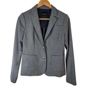 Banana Republic klassische Passform grau Blazer Goldknöpfe Damengröße 2 - Bild 1 von 6