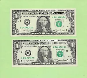 '6429 9246 & 6429 6429' .. PASSEND .. UNZIRKULIERT $1 RADAR & REPEATER 1-TRUE A-A - Bild 1 von 2