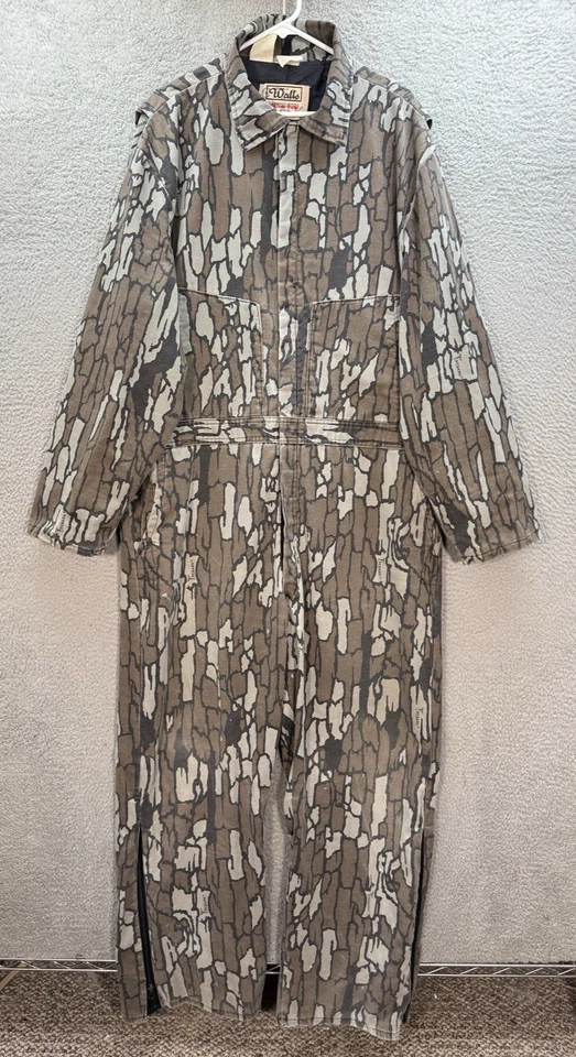 Vintage Walls Coveralls Mens 46x27 Camouflage Blizzard Pruf Trebark Camo 80s 90s - Image 1 of 4