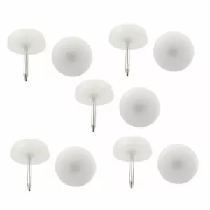 Furniture Chair Feet Fittings Round Head Metallic Pin Glide Nails 14mm Dia 10PCS - Picture 1 of 7
