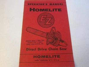 NUEVO STOCK ANTIGUO 1956 Homelite EZ motosierra de accionamiento directo manual del operador LG5 - Imagen 1 de 4