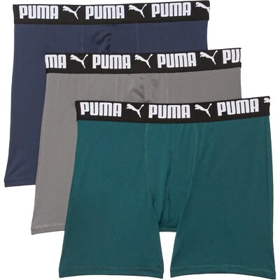 PACK DE 3 PUMA HOMBRE - FRASE 233 - VERDE AZUL MARINO XLARGE - CALZONCILLO BOXER ROPA INTERIOR PERFO Foto 1 de 2