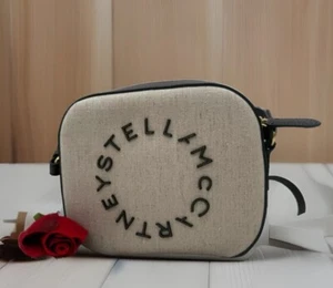 AUTH NWT Stella McCartney Women’s Perforated Logo Canvas Camera Bag In Birch - Picture 1 of 19