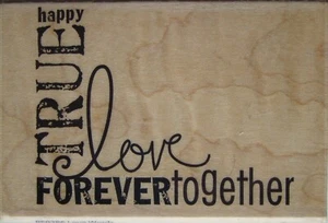 LOVE WORDS Rubber Stamp PS0286 Hampton Art Brand NEW! forever true together - Picture 1 of 3