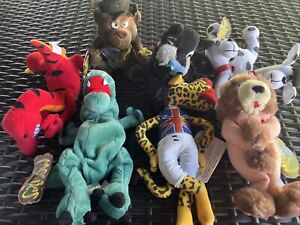 Vintage 1998 Meanies beanbag plush lot of 7 series 1 & 2 The Idea Factory W/tags