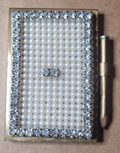 Rubrica Vintage Wiesner of Miami Goldtone Finta Perla e Strass **RARA** - Foto 1 di 5