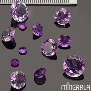 [WHOLESALE] NATURAL PURPLE AMETHYST ROUND FACETED GEMSTONE 1.25mm -10mm WP00070 - Picture 1 of 21