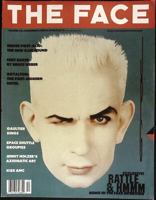 THE FACE 12/1988 JEAN PAUL GAULTIER Bono U2 Chet Baker HELENA CHRISTENSEN @ EX - Image 1 of 4