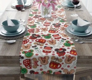 13x72 Table Runner Disney Hidden Mickey Mouse Christmas Fabric Mantel Scarf - Picture 1 of 5