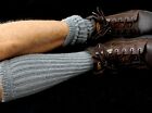 4 Men's Charcoal Gray Slouch Socks for Boots Work Play Sexy Warm Sz 7-10  Flawed