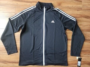 Adidas Jacket Golf Men’s French Terry Crew Black Long Sleeve Full Zip Mens Large - Picture 1 of 5