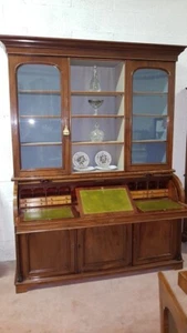 ANTICA BOOKCASE - LIBRERIA INGLESE MOGANO A TRE PORTE EPOCA VITTORIANA - Foto 1 di 3