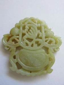 Placa de jade china tallada a mano vintage - Imagen 1 de 6