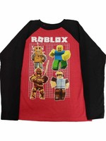 Boys Red /& Black Speckle Five Nights At Freddy/'s Long Sleeve T-Shirt Tee