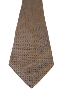 Nautica Neck Tie Mens Brown Geometric 100% Silk Business Suit Church Staple - Image 1 of 4