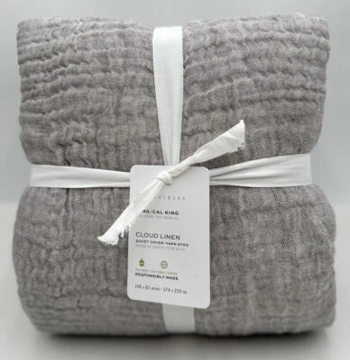 Funda nórdica Pottery Barn Cloud de lino KING ~ gris Foto 1 de 2