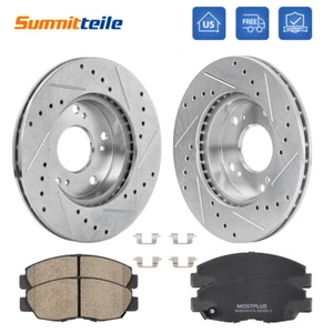 6PCS Front Drilled Disc Brake Rotors & Brake Pads For 2006-2011 Honda Civic - Bild 1 von 13