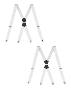 Buyless Fashion 2 Pack Suspender Men - 48" Adjustable Straps 1 1/4" - X Shape - Picture 1 of 91