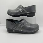 Sanita Koi Sz 38 Patent Leather Gray Clogs Womens Us Size 7