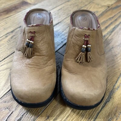 Ariat Women’s Medocino 93897 Brown Leather Tassel Slip On Mules Clogs Size 9.5B - Image 1 of 4