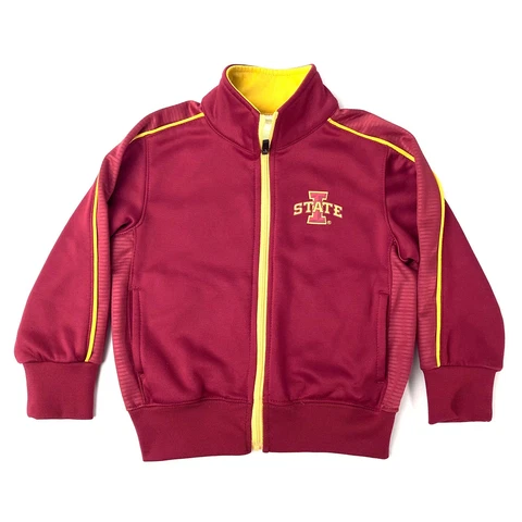Iowa State Cyclones Kids 2T Red Full Zip Track Athletic ISU Jacket Pockets 🌪️ Cover