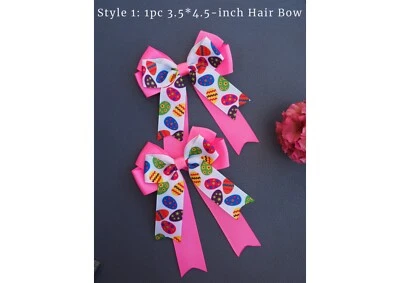 MeiMei Easter Egg Hunt Bunny Rabbit Carrot Handmade Hair Bow - Image 1 of 4