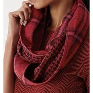 J.Jill Red Plaid Infinity Neck Scarf NWT - Picture 1 of 6