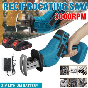 21V Reciprocating Saw Cordless Hand Saw Electric Wood Metal Cutter+2 batteries - Picture 1 of 13