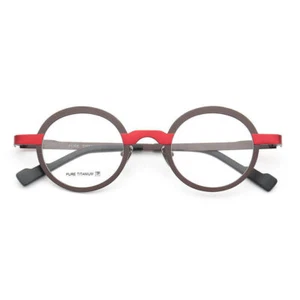 Monturas de gafas ultraligeras redondas de borde completo de titanio puro para hombres y mujeres gafas retro - Imagen 1 de 20