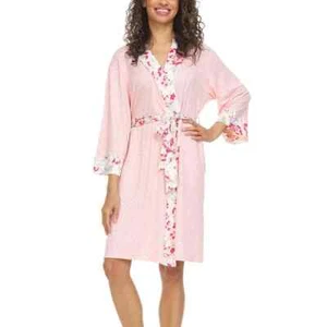 Flora Nikrooz Printed Lightweight Robe, Women's Size L, Pink NEW - Picture 1 of 6