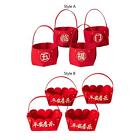 4x DIY Chinese New Year Dry Fruit Basket Set with Handles, Practical Spring