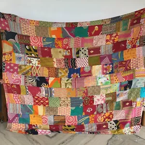 Colchas dobles vintage bohemias edredón Kantha multicolor para corredor de cama - Imagen 1 de 4