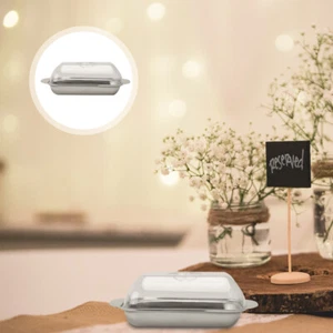 Butter Serving Dish Sealed Food Container Butter Plate Lid Cake Display Cover - Picture 1 of 12