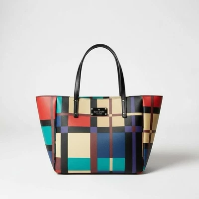 Bolso de Mano Kate Spade Perry Street Cuadros Michelle Cuadros Ampliable ¡Grande! Foto 1 de 4