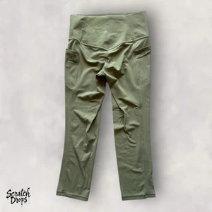 Athleta Womens Olive Green Leggings Small T Waist 25 Inseam 22 Rise 9 Stretch - Picture 1 of 3