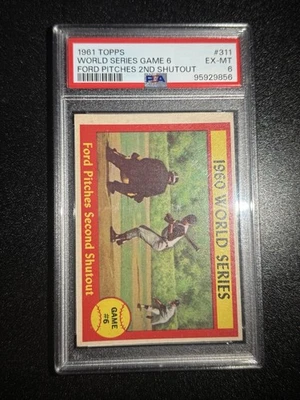 1961 Topps #311 – World Series Game 6 Ford Pitches 2nd Shutout - PSA 6 - Image 1 of 2