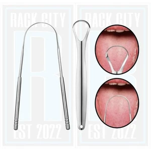 2 Pack Stainless Steel Tongue Cleaner Scraper for Oral Hygiene Dental Care - Picture 1 of 7