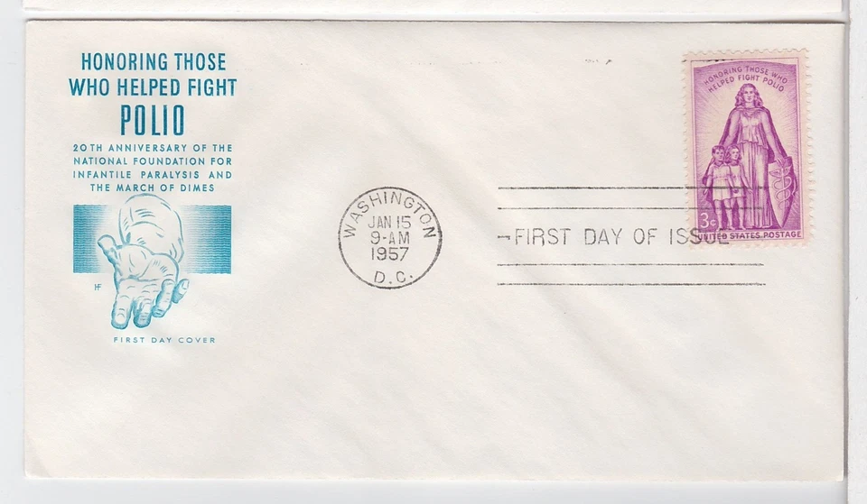 TurtlesTradingPost- Fight Infantile Paralysis #1087 FDC 1957 House of Farnam - Image 1 of 1