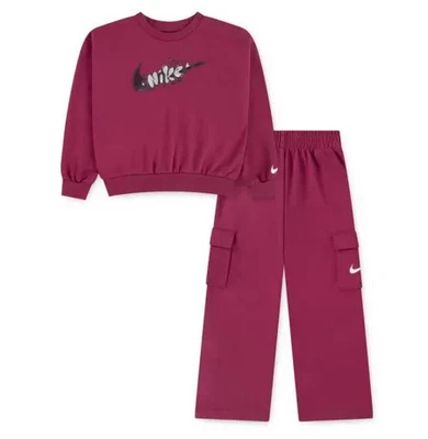 Tuta bambina Nike Cargo French Terry - Fucsia - Immagine 1 di 4