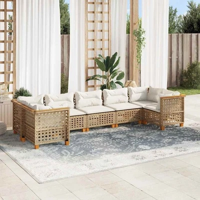 Vidaxl Gartenmöbel Sofa Garnitur Lounge Sitzgruppe 7-tlg. Schwarz Poly Rattan vi - Bild 1 von 3