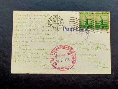 Macdill Field, Fla, USA to Matamoros, Mexico 1943. Military Censorship tc1115 - Image 1 of 3